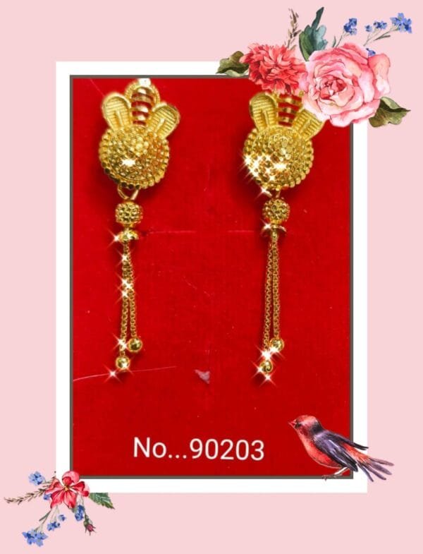 Stylish One Gram Gold Plated Chain Tops – Daily Wear Earrings with 6-Month Warranty