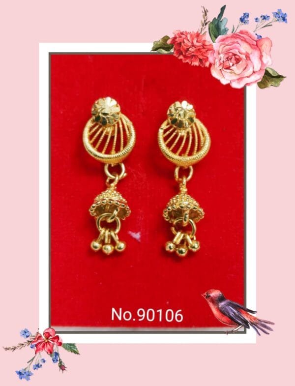 Stylish One Gram Gold Plated Chain Tops – Daily Wear Earrings with 6-Month Warranty